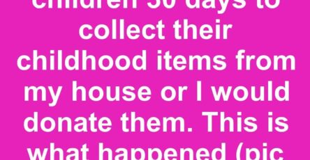I gave my adult children 30 days to collect their childhood items from my house or I would donate them. This is what happened